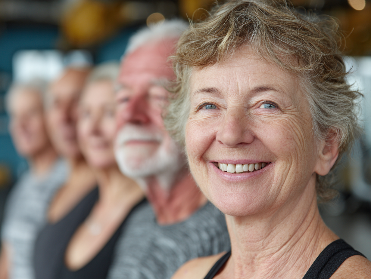 Активні люди віком 60+ займаються фітнесом